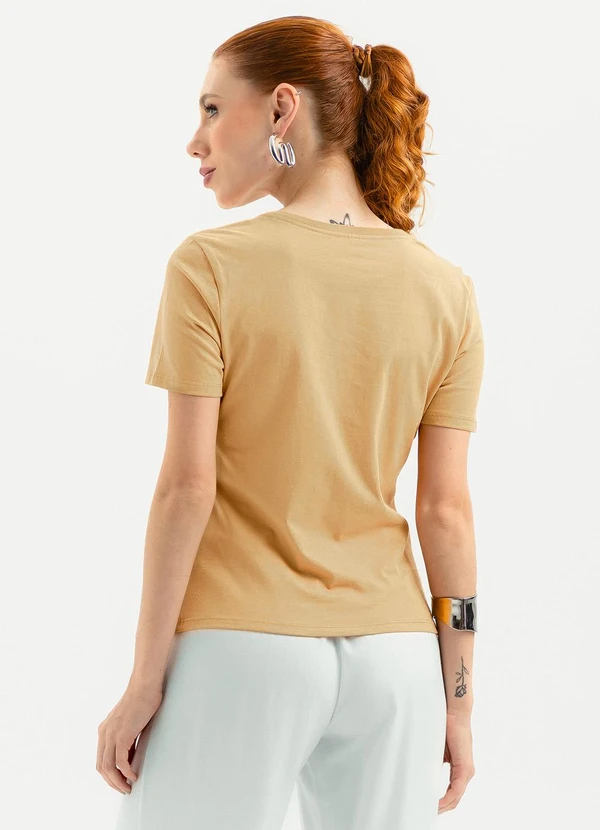 Cativa - T-Shirt em Algodão Caramelo 2