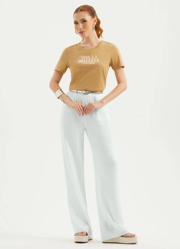 Cativa - T-Shirt em Algodão Caramelo 4