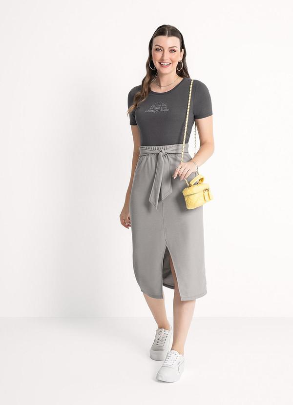 Habana - T-Shirt em Algodão Cinza Escuro 4