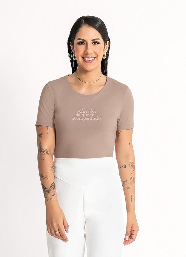 Habana - T-Shirt em Algodão Marrom Claro