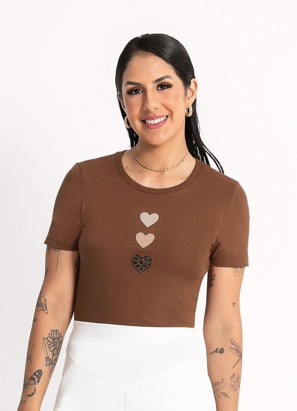 Habana - T-Shirt em Algodão Marrom Escuro