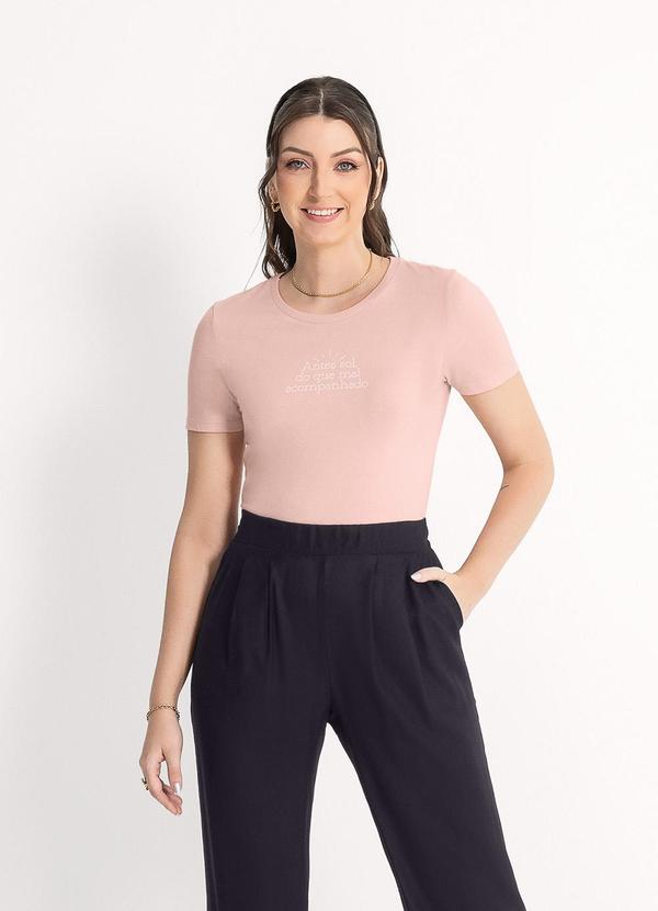 Habana - T-Shirt em Algodão Rosa Claro