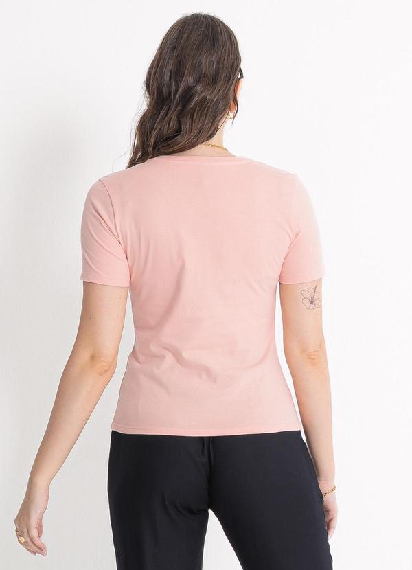 Habana - T-Shirt em Algodão Rosa Claro 2