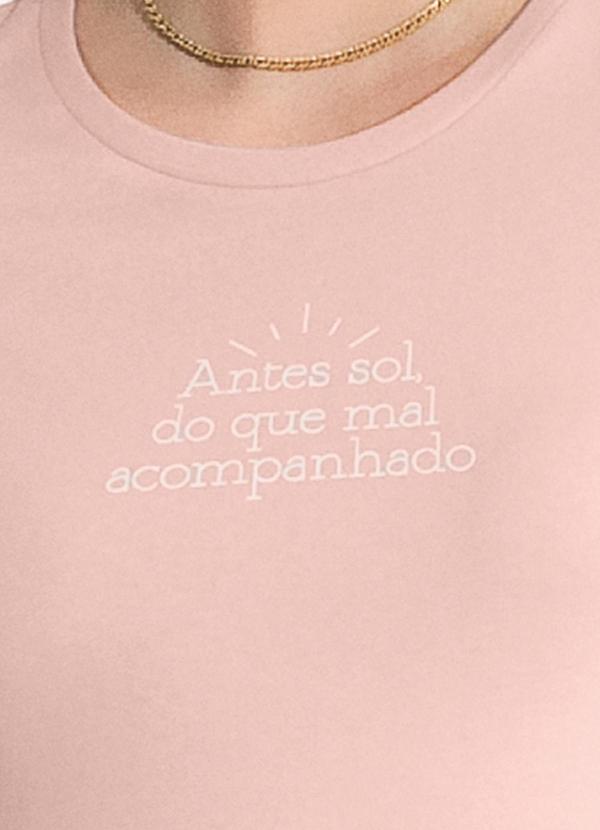 Habana - T-Shirt em Algodão Rosa Claro 3