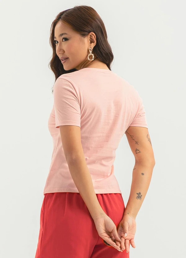 Cativa - T-Shirt em Algodão Rosa Claro 2