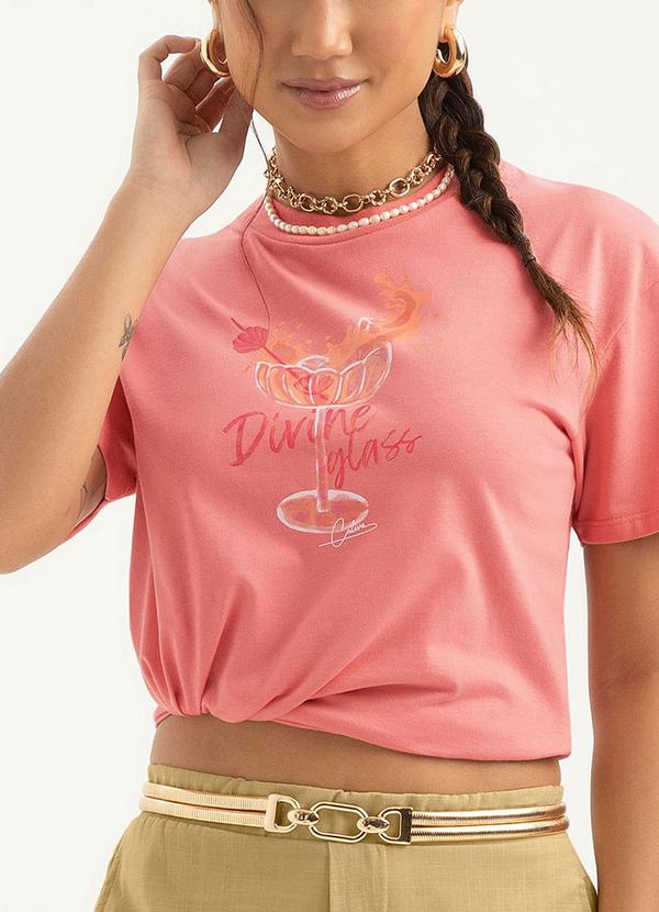 Cativa - T-Shirt em Algodão  Rosa 3