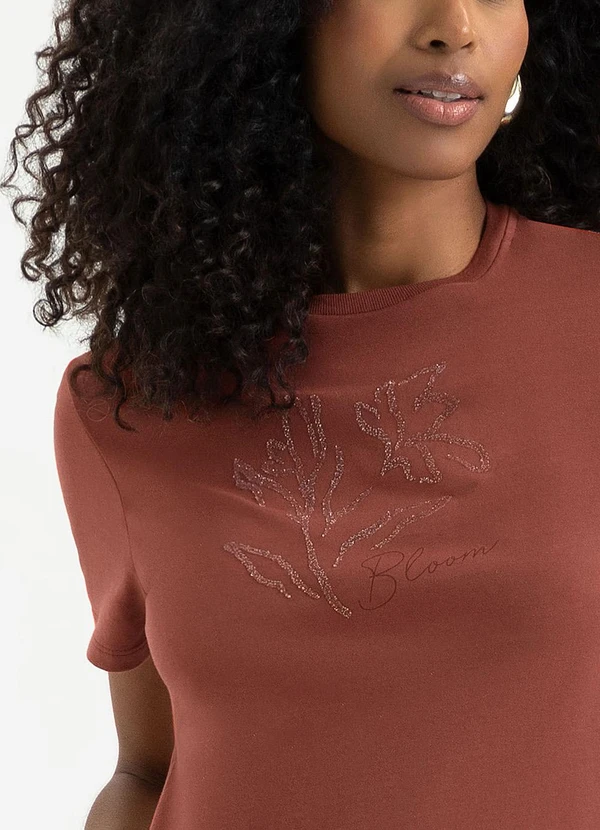 Cativa - T-Shirt em Algodão Vermelho Escuro 3