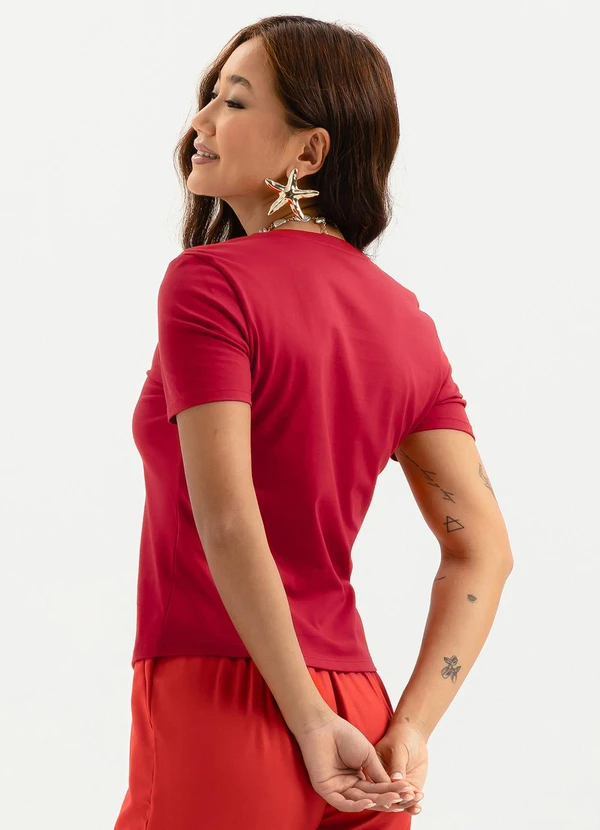 Cativa - T-Shirt em Algodão Vermelho 2
