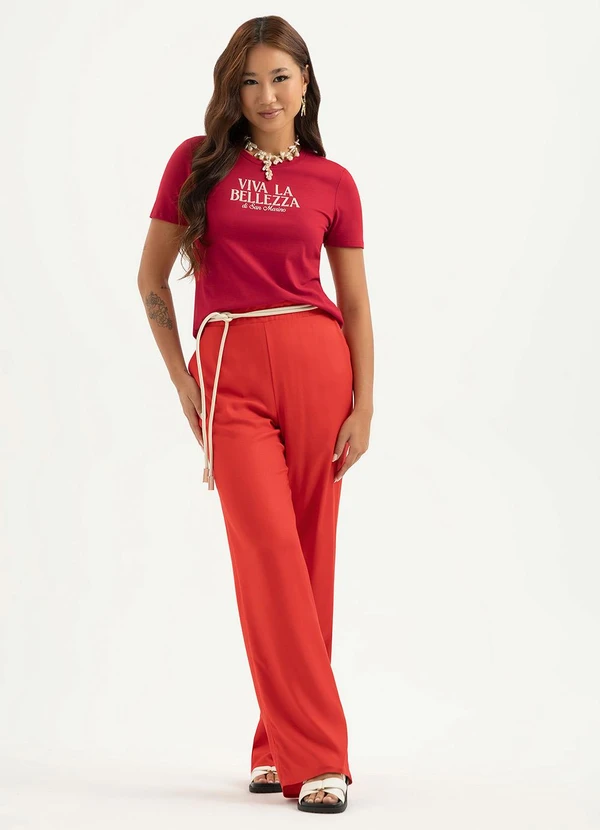 Cativa - T-Shirt em Algodão Vermelho 4