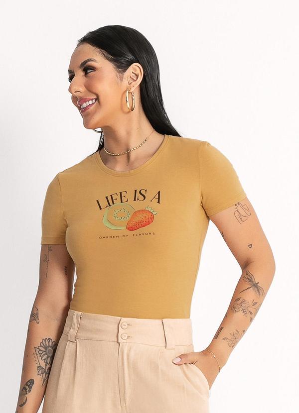 Habana - T-Shirt em Cotton Caramelo