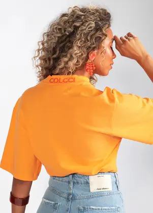 Colcci - T-Shirt em Malha Laranja - COLCCI