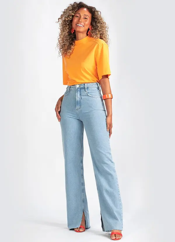 T-Shirt em Malha Laranja - Colcci