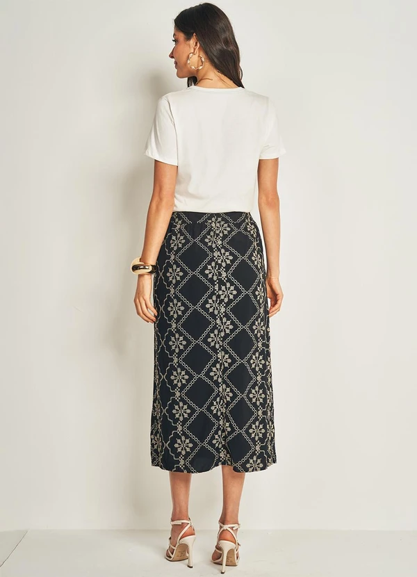 Doce Trama - T-Shirt em Meia Malha com Estampa Branco 4