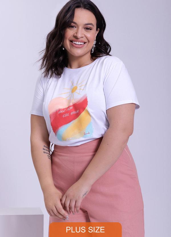 Lunender Mais Mulher - T-Shirt em Meia Malha Penteada Branco