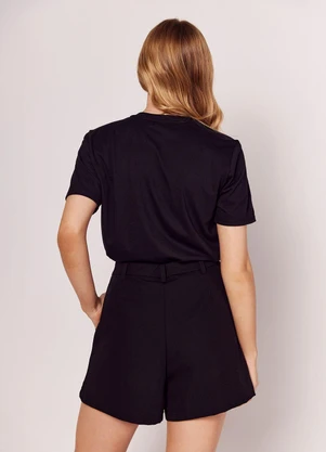 Sofie - T-Shirt em Meia Malha Preto - SOFIE