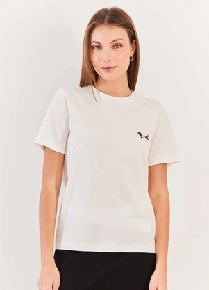 Sofie - T Shirt Feminina em Algodão com Bordado Fluid Line - SOFIE