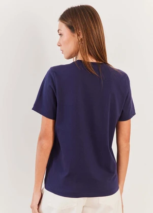 Sofie - T Shirt Feminina em Algodão com Bordado Fluid Line - SOFIE