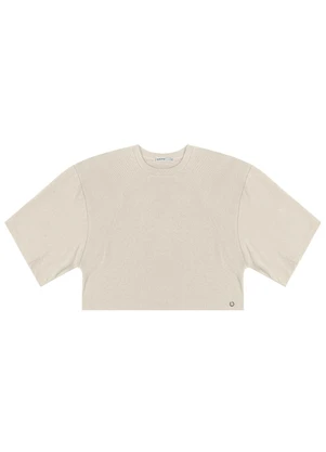 Endless - T- Shirt Feminina em Malhão e Ribana Marrom - ENDLESS