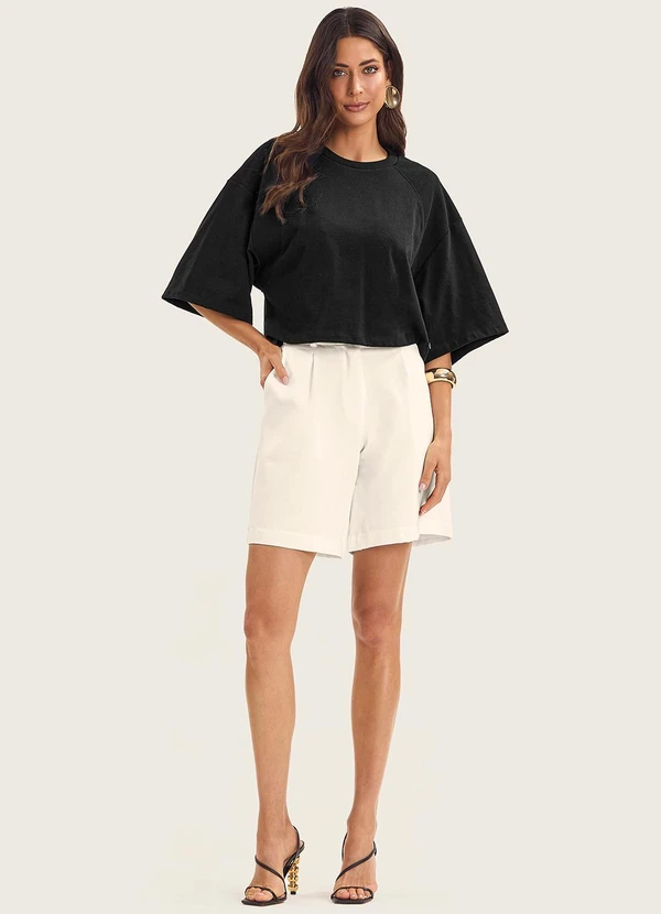 Endless - T- Shirt Feminina em Malhão e Ribana Preto 2