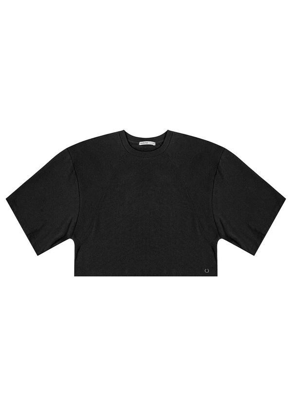 Endless - T- Shirt Feminina em Malhão e Ribana Preto 3