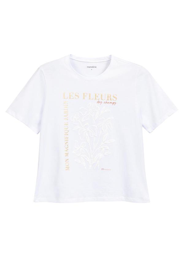 Marialícia - T-Shirt Feminina Estampada Branco 3