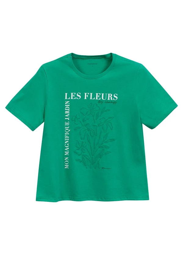 Marialícia - T-Shirt Feminina Estampada Verde
