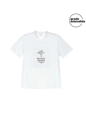 Marialícia - T-Shirt Feminina Glitter Branco - MARIALÍCIA