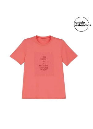 Marialícia - T-Shirt Feminina Glitter Laranja - MARIALÍCIA