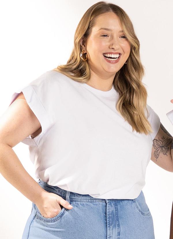 Marialícia - T-Shirt Feminina Lisa Branco 5