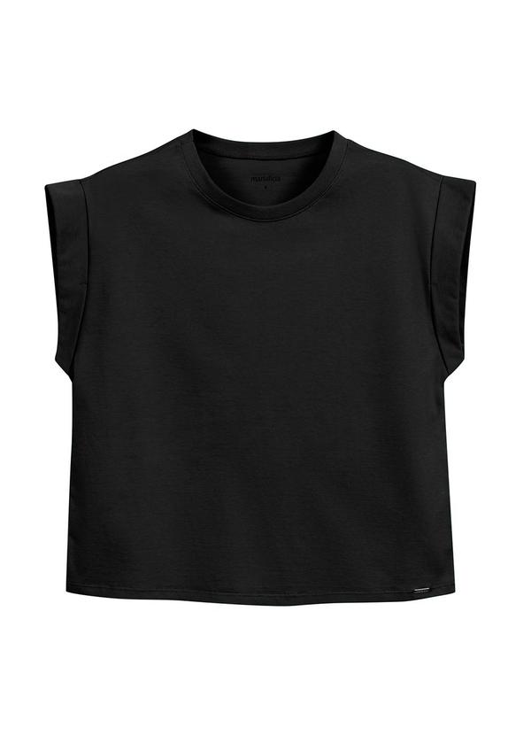 Marialícia - T-Shirt Feminina Lisa Preto