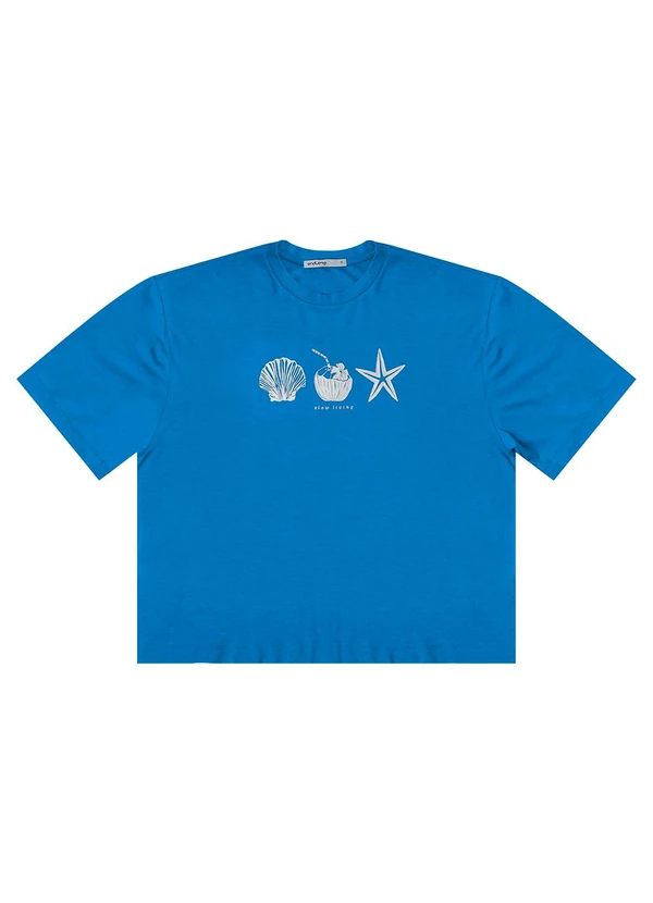Endless - T- Shirt Feminina Manga Curta Azul 3