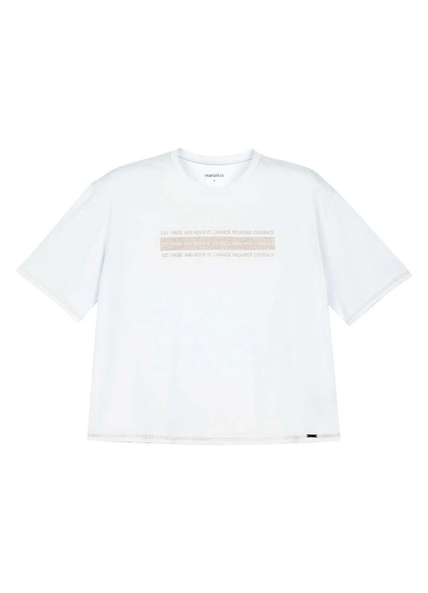 Marialícia - T-Shirt Feminina Manga Curta Branco 2
