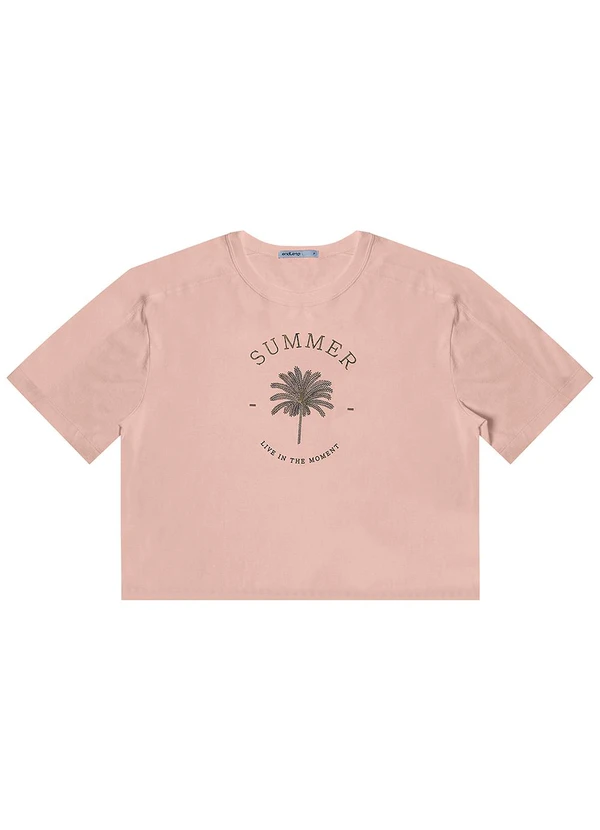 Endless - T- Shirt Feminina Manga Curta Rosa 1