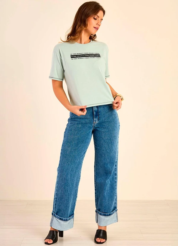 Marialícia - T-Shirt Feminina Manga Curta Verde 2