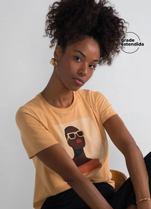 Marialícia - T-Shirt Feminina Mulheres Laranja - MARIALÍCIA
