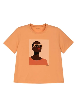 Marialícia - T-Shirt Feminina Mulheres Laranja - MARIALÍCIA