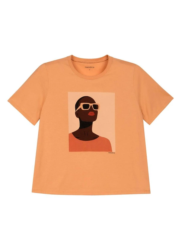 Marialícia - T-Shirt Feminina Mulheres Laranja 2