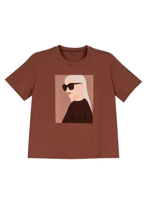Marialícia - T-Shirt Feminina Mulheres Marrom - MARIALÍCIA