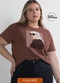 Marialícia - T-Shirt Feminina Mulheres Laranja - variação: Marrom