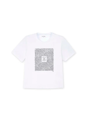 Marialícia - T-Shirt Feminina Regular Metalizada Branco - MARIALÍCIA
