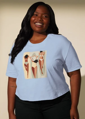 Marialícia - T-Shirt Feminina Summer Azul - MARIALÍCIA