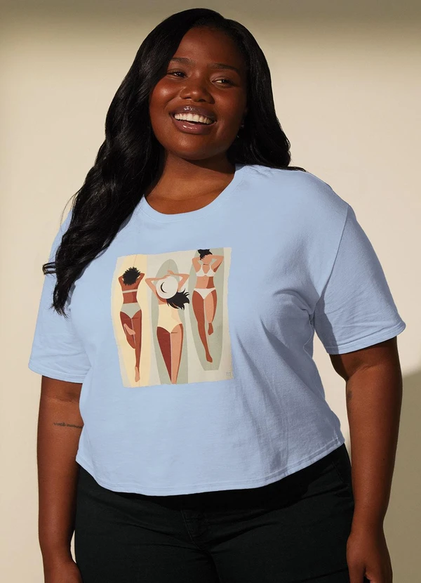 Marialícia - T-Shirt Feminina Summer Azul