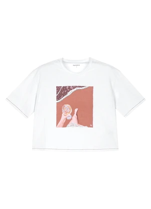 Marialícia - T-Shirt Feminina Summer Branco - MARIALÍCIA