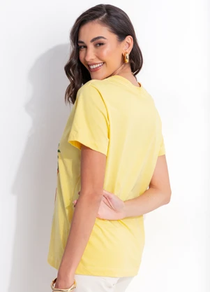 Farm - T-Shirt Fit Arara Brasil Amarelo - FARM