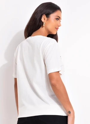 Farm - T-Shirt Fit Bouquet Tropical Off White - FARM