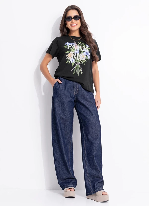 Farm - T-Shirt Fit Buque Preto 3