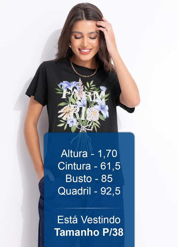 Farm - T-Shirt Fit Buque Preto 4