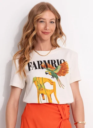 Farm - T-Shirt Fit Cadeira e Biquini Rio Bege - FARM