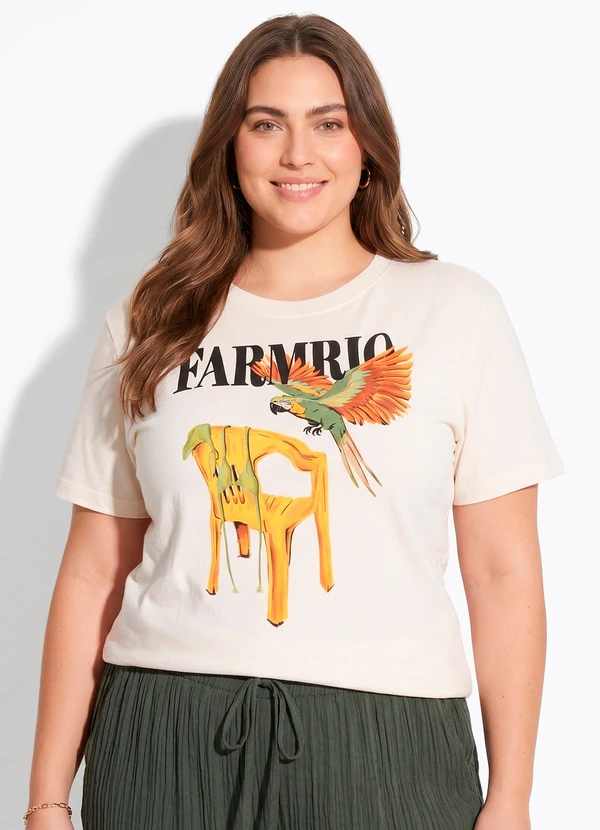 Farm - T-Shirt Fit Cadeira e Biquini Rio Bege