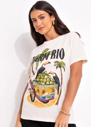 T-Shirt Fit Farm Rio Coco Gelado (Bege) - FARM